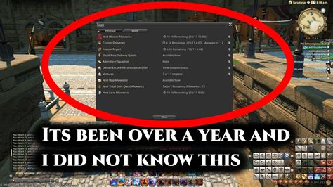 ffxiv timers menu